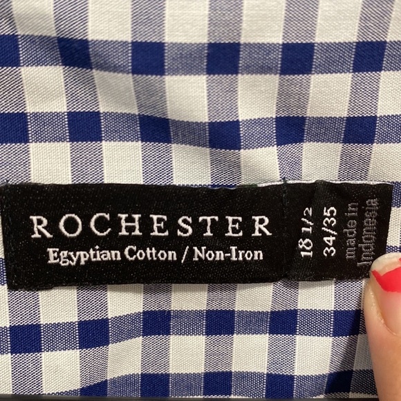 Mens Rochester Long Sleeve Button Up Egyptian Cotton Non Iron Shirt - Picture 5 of 7
